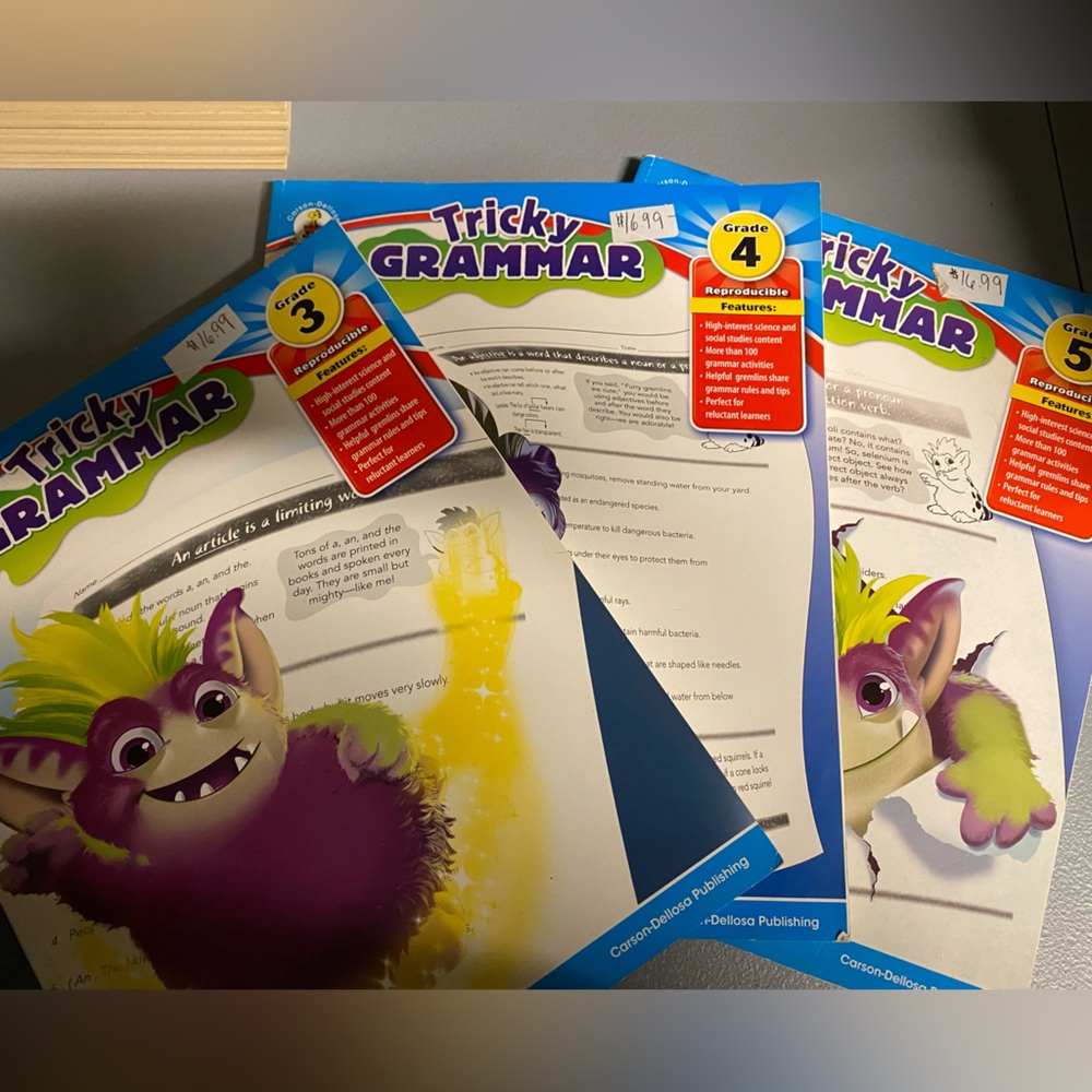 3rd, 4th, 5th grade tricky grammar workbooks